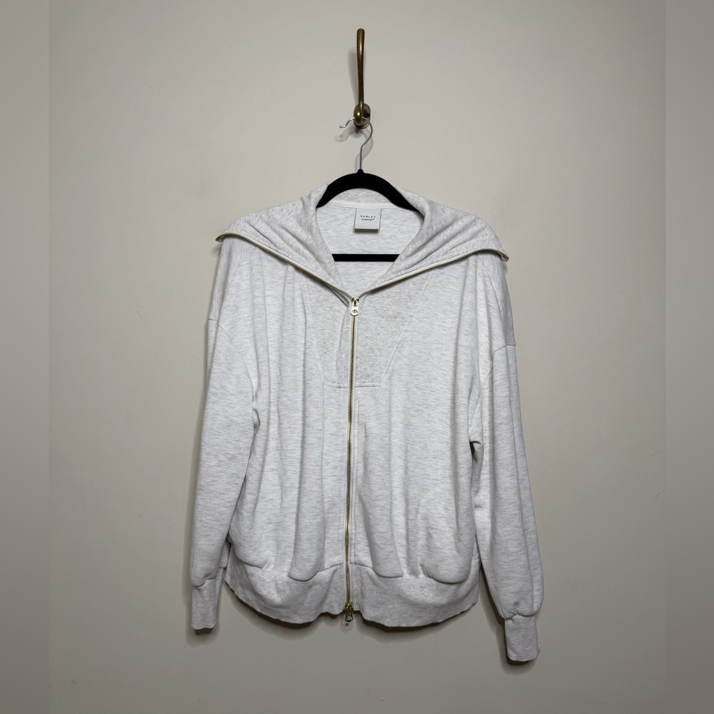 Varley Halley Zip-Through Sweat in Ivory Marl - Picture 6 of 10